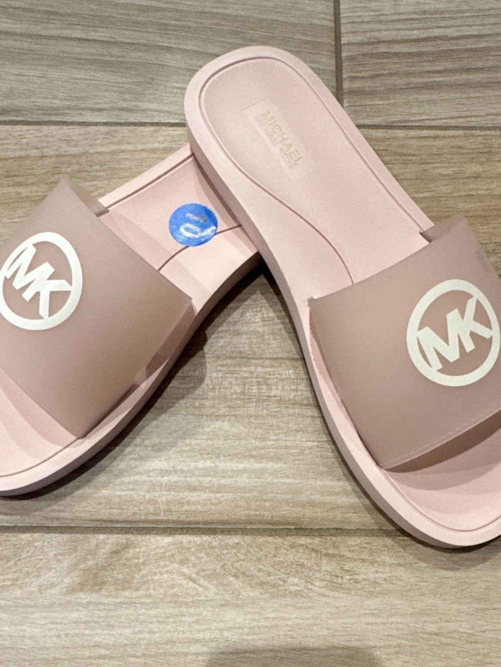 Michael Kors Blush Pink MK Logo Slide Sandals Size US10